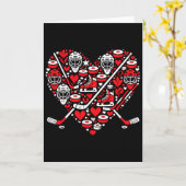 Funny Hockey Heart Valentine Hockey Womens Mens Ki Karte (Gelbe Blume)