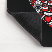 Funny Hockey Heart Valentine Hockey Womens Mens Ki Mousepad (Ecke)