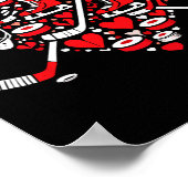 Funny Hockey Heart Valentine Hockey Womens Mens Ki Poster (Ecke)