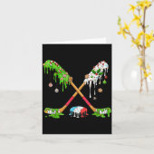 Funny Hockey Holiday Candy Cane Gingerbread Karte (Gelbe Blume)