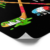 Funny Hockey Holiday Candy Cane Gingerbread  Poster (Ecke)