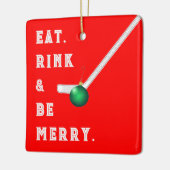 Funny Hockey Holiday Geschenk Keramik Ornament (Links)