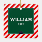 Funny Hockey Holiday Geschenk Keramik Ornament (Rückseite)