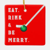 Funny Hockey Holiday Geschenk Keramik Ornament (Vorderseite)