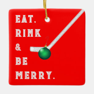 Funny Hockey Holiday Geschenk Keramik Ornament