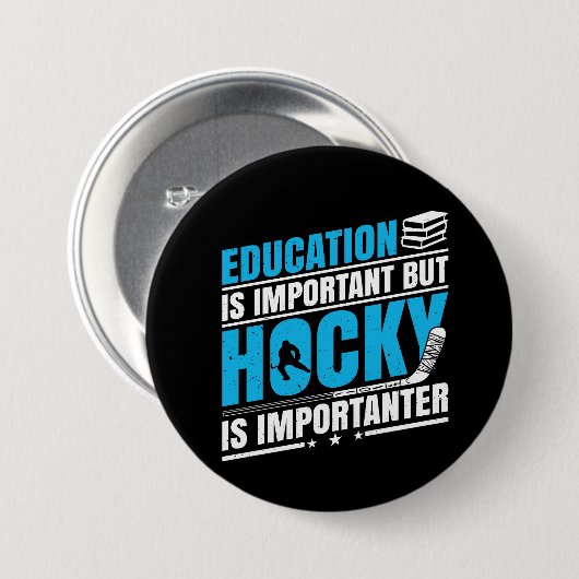 Funny Hockey ist wichtig Button (Vorne & Hinten)