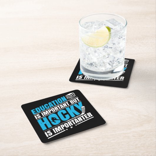 Funny Hockey ist wichtig Rechteckiger Pappuntersetzer (Vor Ort)