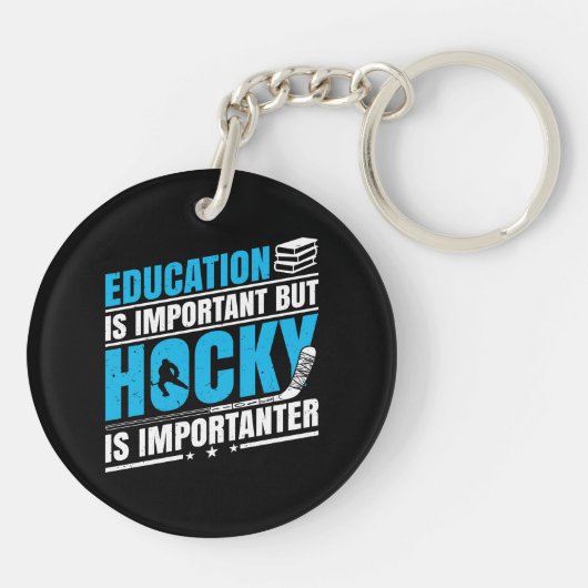 Funny Hockey ist wichtig Schlüsselanhänger (Rückseite)