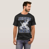 Funny Hockey Jesus Rette Goalie T-Shirt (Vorne ganz)