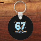 Funny Hockey Lovers Drip 6-7 Number Six Seven Puck Schlüsselanhänger (Vorderseite)