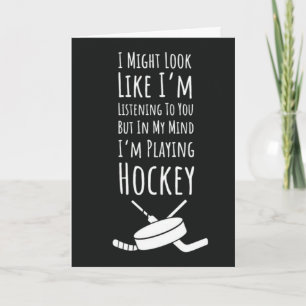 Funny Hockey Player Cards Happy Team Santa Claus Karte