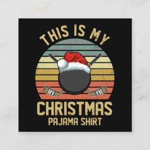 Funny Hockey Player Frory Christmas Quarantäne Quadratische Visitenkarte