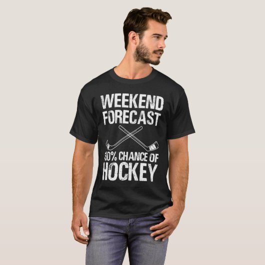 Funny Hockey Weekend Prognose Chance Hockey 1 T-Shirt (Vorne ganz)