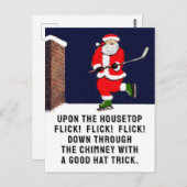 Funny Hockey Weihnachten Postkarte (Vorne/Hinten)