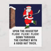 Funny Hockey Weihnachten Postkarte (Vorderseite)
