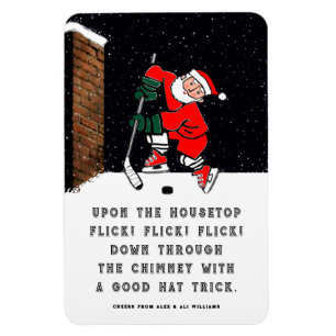 Funny Hockey Weihnachtsgeschenkkarten Magnet