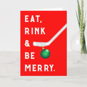 Funny Hockey Weihnachtskarten Feiertagskarte