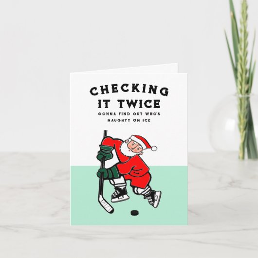 Funny Hockey Weihnachtskarten Karte (Vorderseite)