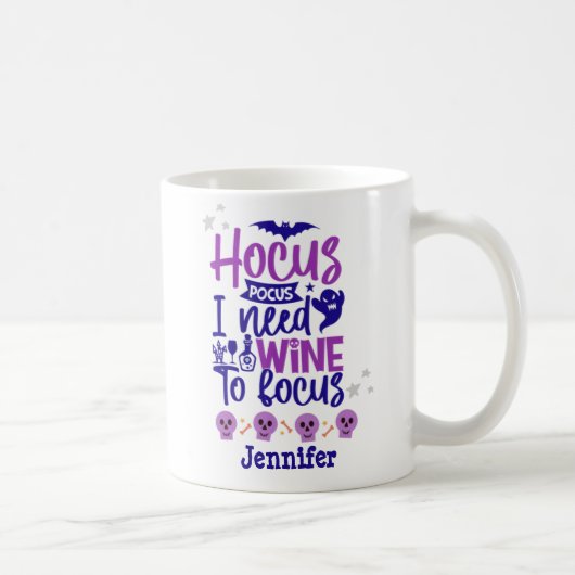 Funny Hocus Pocus Halloween Lila Personalisiert Kaffeetasse (Rechts)