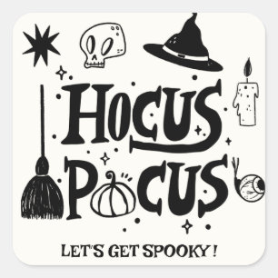 Funny Hocus Pocus Hexe Halloween Quadratischer Aufkleber
