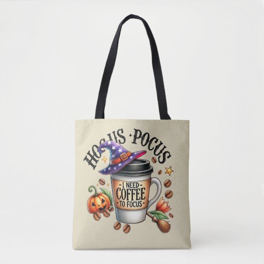 Funny Hocus Pocus I Need Coffee Witch Tasche (Vorderseite)
