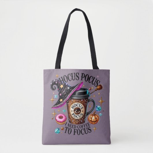 Funny Hocus Pocus I Need Coffee Witch Tasche (Vorderseite)