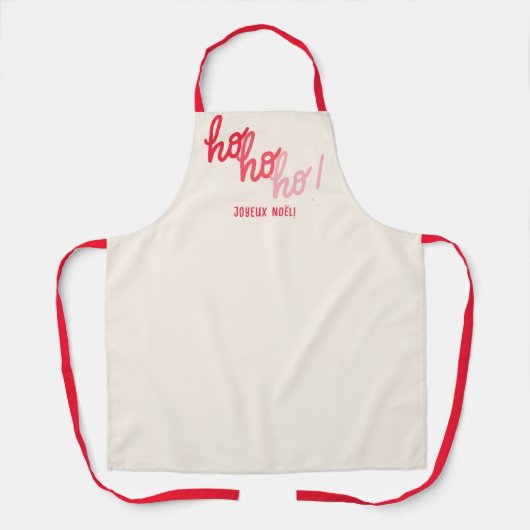 Funny Hohoho Joyeux Noel Red Pink Typography Schürze (Vorderseite)