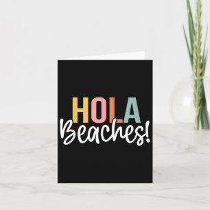 Funny Hola Beach Retro farbenfrohe Rückzugsmädchen Karte