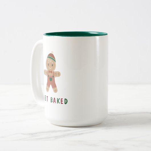 Funny Holed Gingerbrot Man Holiday Zitat Zweifarbige Tasse (Vorderseite Links)