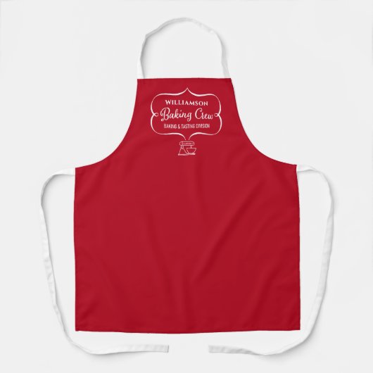 Funny Holiday Baking Familie Mit Monogramm Schürze (Vorderseite)