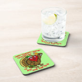 Funny Holiday Betrunken Türkei Herz Getränkeuntersetzer (Rechte Seite)