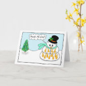 Funny Holiday: Bier Snowman Karte (Gelbe Blume)