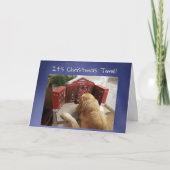 Funny Holiday card Dog with Treats Advent Calendar Karte (Vorderseite)