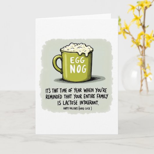 Funny holiday card eggnog lactose intolerant karte (Gelbe Blume)