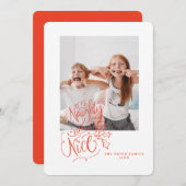 Funny Holiday Card Script Letting Naughty Nice Einladung (Vorne/Hinten)