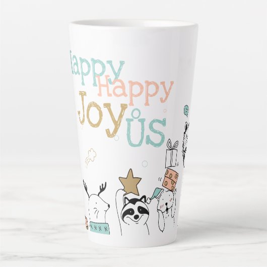 Funny Holiday Cartoon Tiere Happy Happy Milchtasse (Vorderseite)
