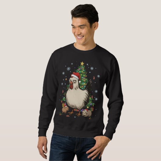 Funny Holiday Chicken with Capybara & Sloth  Sweatshirt (Vorne ganz)