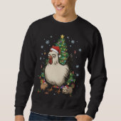 Funny Holiday Chicken with Capybara & Sloth Sweatshirt (Vorderseite)