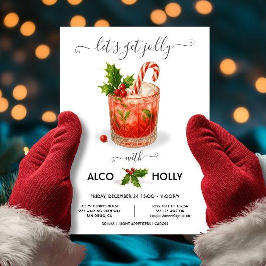 Funny Holiday Christmas Cocktail Party Invitation Einladung