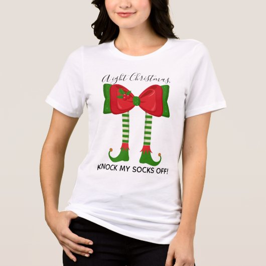 Funny Holiday Elf Bow kennt Weihnachten Tri-Blend Shirt (Vorderseite)
