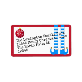 Funny Holiday Elf Legs Adressaufkleber