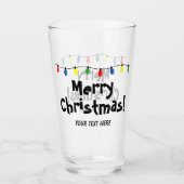 Funny Holiday Glas mit Weihnachtsbeleuchtung (Vorderseite)