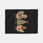 Funny Holiday Hen Christmas Chicken Fleecedecke (Vorderseite (Horizontal))