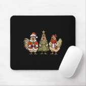 Funny Holiday Hen Christmas Chicken Mousepad (Mit Mouse)
