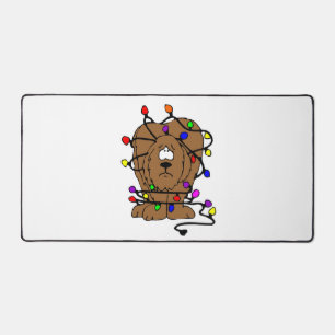 Funny Holiday Hund Weihnachtslicht Desaster Xmas Schreibtischunterlage