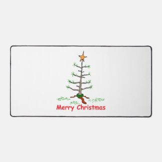 Funny Holiday Joke Sad Tree Frohe Weihnachten Schreibtischunterlage