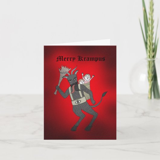 Funny Holiday Krampus Strange Weiße Weihnachten Karte (Vorderseite)