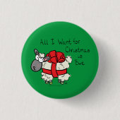 Funny Holiday Niedliche Schafe Weihnachten Cartoon Button (Vorderseite)