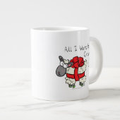 Funny Holiday Niedliche Schafe Weihnachten Cartoon Jumbo-Tasse (Vorderseite Rechts)