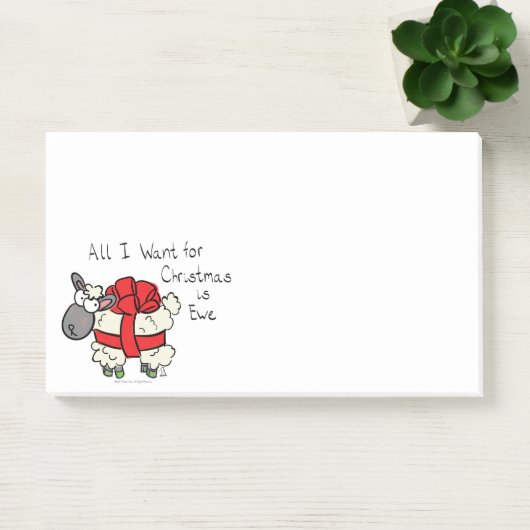Funny Holiday Niedliche Schafe Weihnachten Cartoon Post-it Klebezettel (Büro)